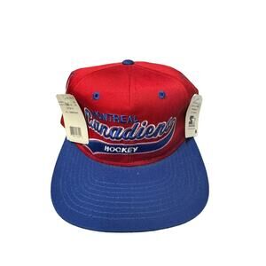 Vintage Montreal Canadiens Starter Tailsweep Script Snapback Hockey Hat NWT